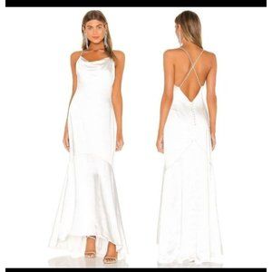 Elliatt Revolve Aisle White Dress Wedding Satin Classic  Dress Size M Elegant